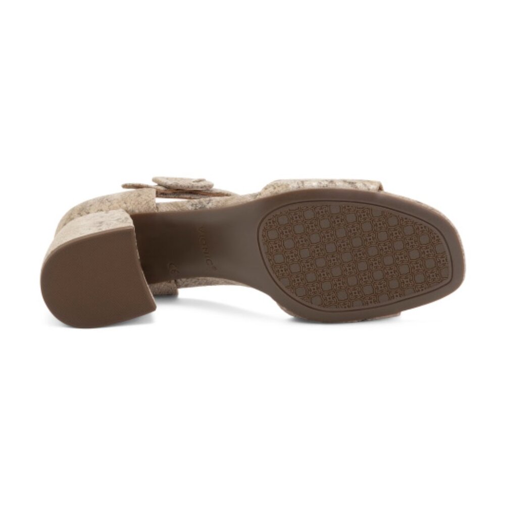 VIONIC Leather Chardonnay Comfort Heeled Sandals - Picture 3 of 4